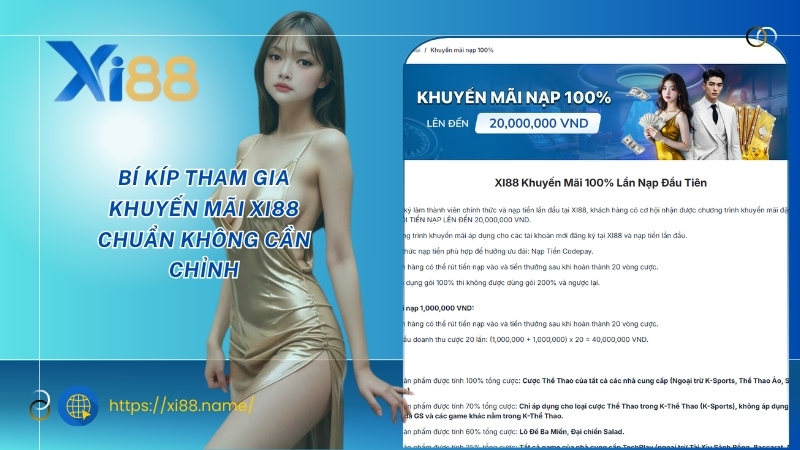 Bí kíp tham gia khuyến mãi XI88 chuẩn không cần chỉnh Bí kíp tham gia khuyến mãi XI88 chuẩn không cần chỉnh